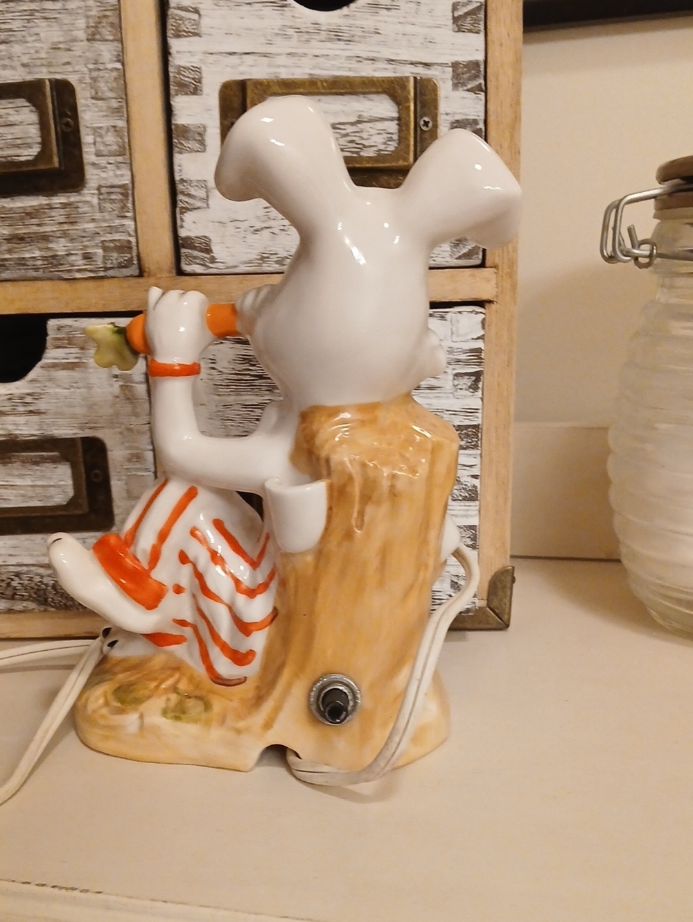 Mid-century Ceramic Rabbit Nightlight - Picture 3 of 7